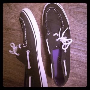 Grey/White Sperry Topsiders